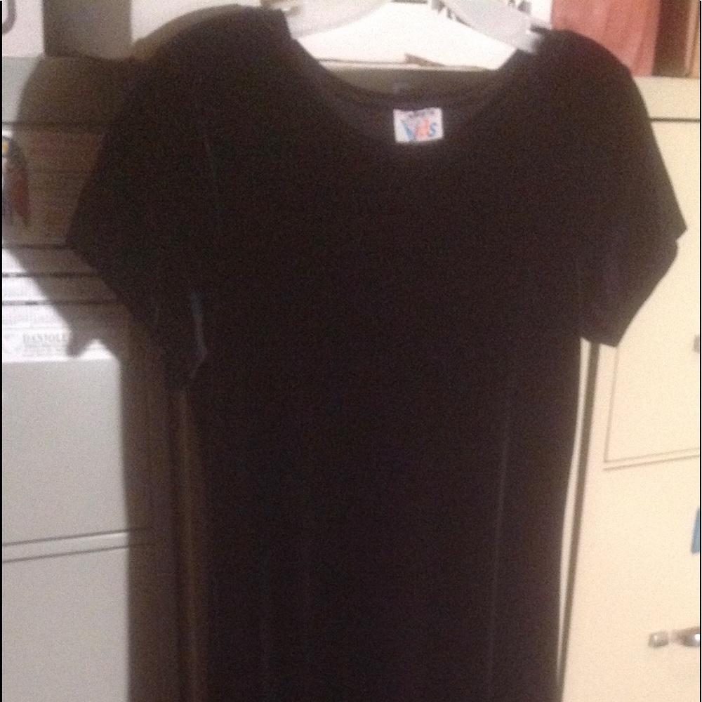 Talbots Kids black long velour short sleeve dress